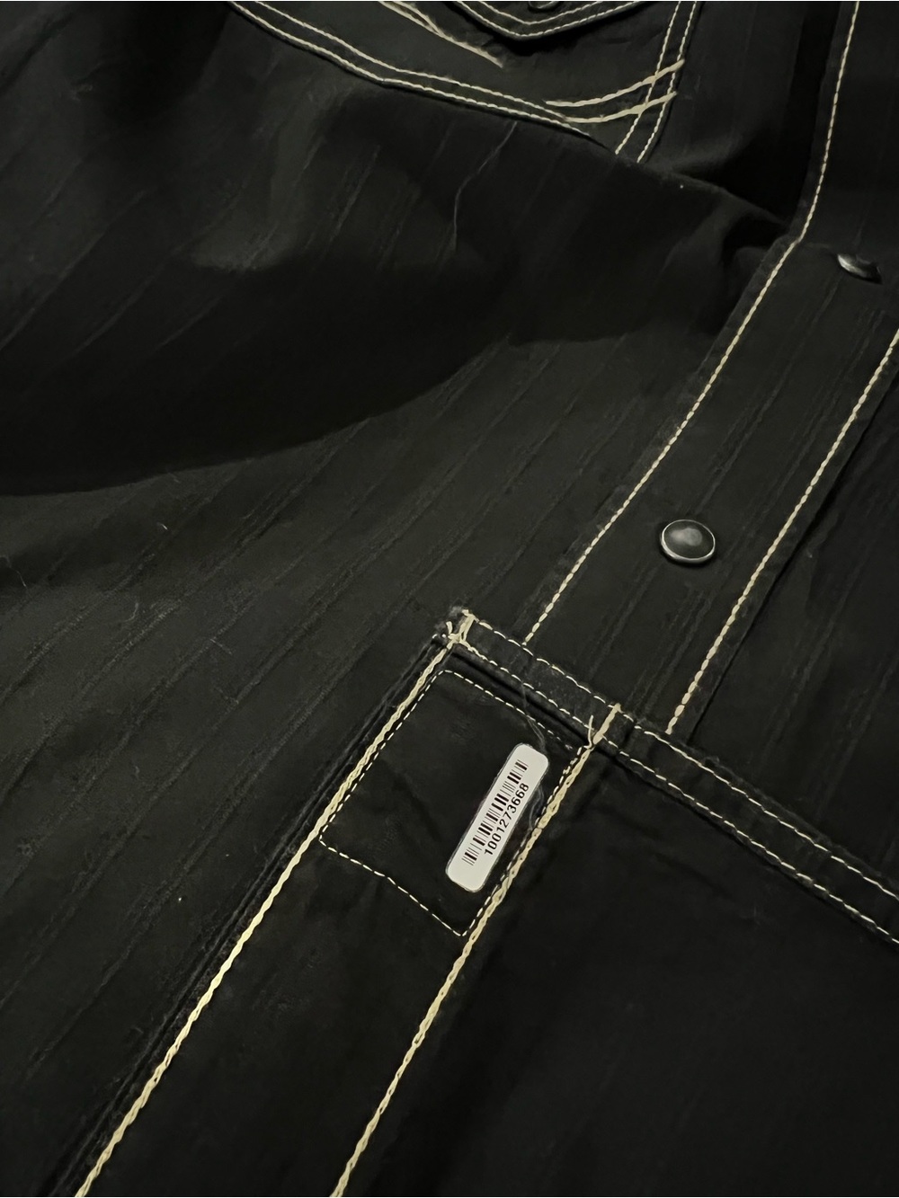 Wrangler Black Long-Sleeve Western Shirt with Cream Embroidery - Picture 12 of 16